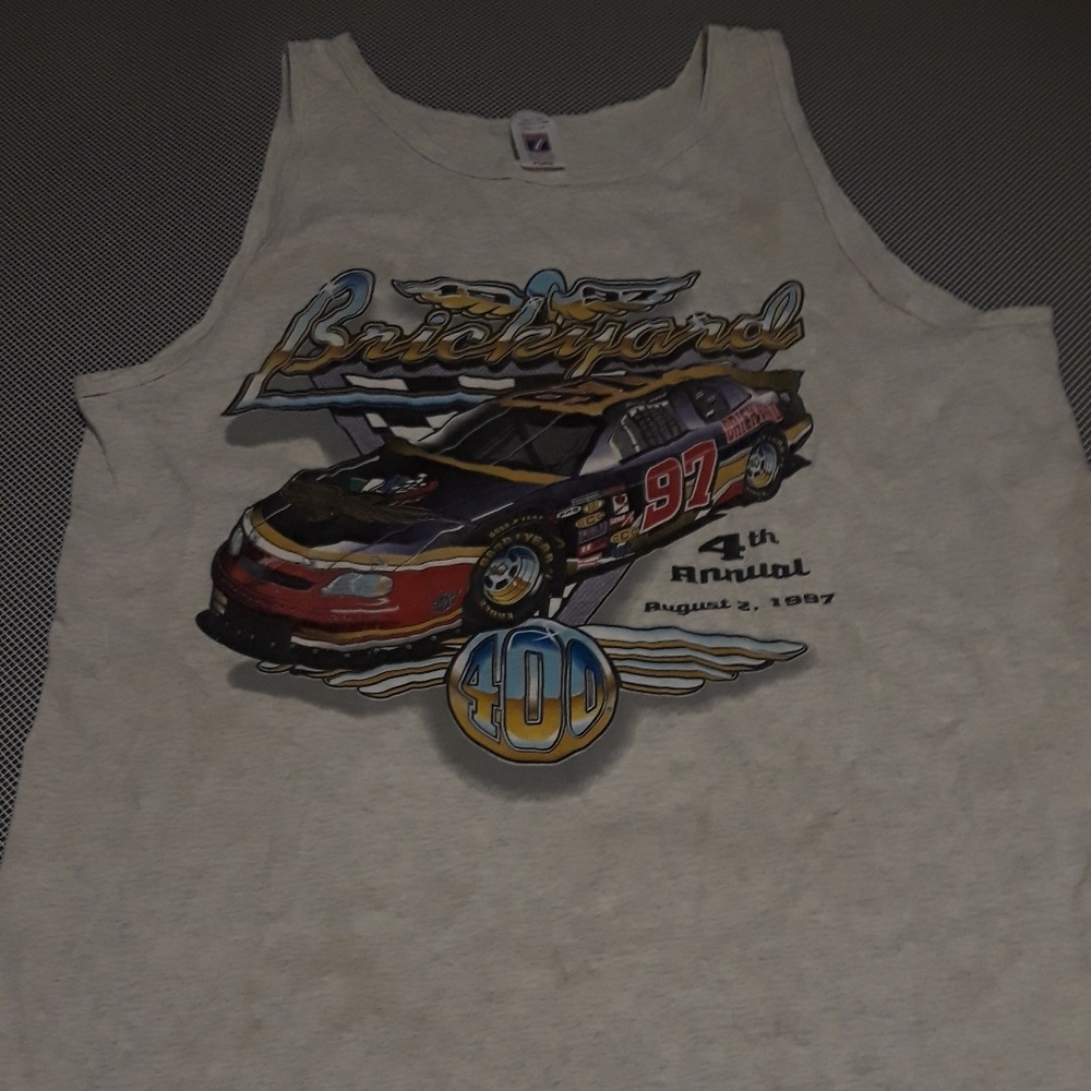 Logo 7 1997 Brickyard 400 tank top size XL